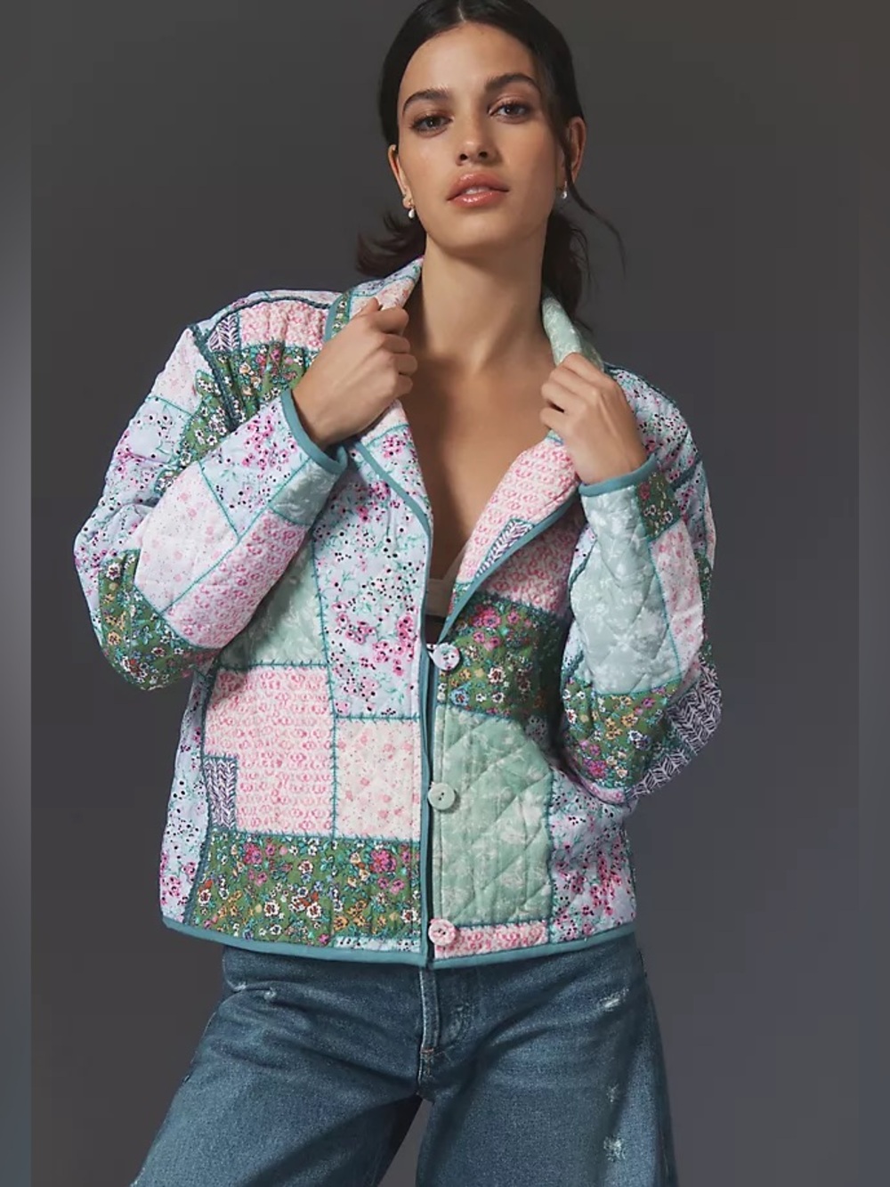 Conditions Apply Printed Quilted Jacket by Anthropologie